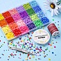 DIY Heishi Preppy Bracelet Making Kit, Including Round Glass Seed & Polymer Clay Disc Beads, Tweezers, Elastic Thread, Polyester Thread