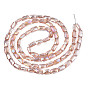 Electroplate Transparent Glass Beads Strands, Faceted, Rectangle