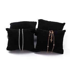 Velvet Pillow Jewelry Bracelet Watch Display, with Sponge, Rectangle