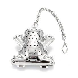 Infuseur à thé en forme de grenouille, avec chaîne et crochet, thé en vrac 304 passoire à thé en maille d'acier inoxydable