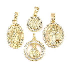Религиозные латунные подвески с микропаве из прозрачного кубического циркония, без кадмия и без свинца