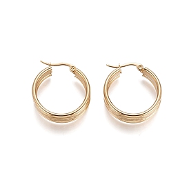 Серьги из 304 нержавеющей стали, гипоаллергенные серьги, текстурированное кольцо