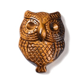 Natural Tiger Eye Carved Pendants, Owl Charms