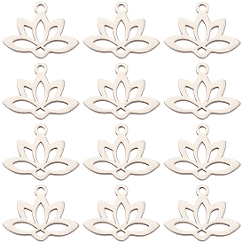 201 подвески из нержавеющей стали, лазерная резка, полый, лотос