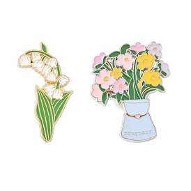 Цветочные эмалевые булавки, булавки для лацканов из сплава для одежды рюкзака