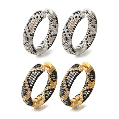 Серьги-кольца из латуни с микропаве из кубического циркония, долговечный, без свинца и без кадмия