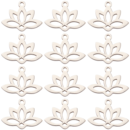 201 подвески из нержавеющей стали, лазерная резка, полый, лотос