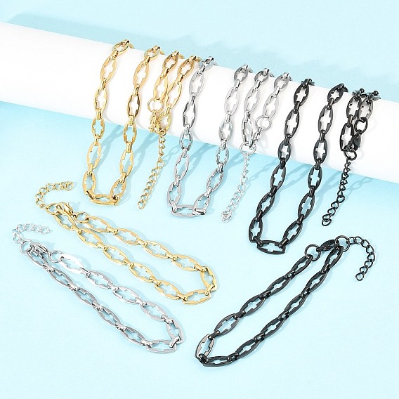 304 Набор ювелирных украшений из нержавеющей стали: браслет и колье с цепочкой в виде креста, с карабин-лобстерами 