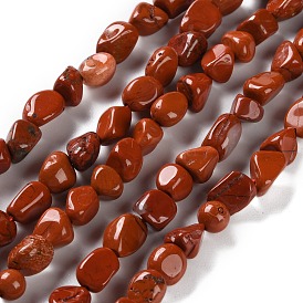 Natural Red Jasper Beads Strands, Nuggets, Tumbled Stone