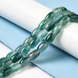 Naturales teñidos perlas de jade blanco hebras, oval