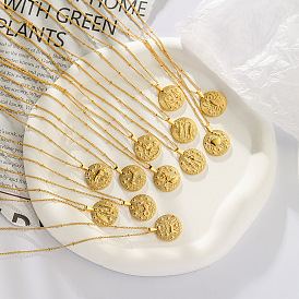 304 ожерелье из нержавеющей стали с тиснеными созвездиями, золотые