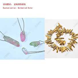 304 Stainless Steel Pendant Necklaces, with Natural Quartz Crystal Pendant