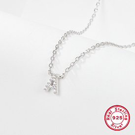 Ожерелья-подвески из стерлингового серебра с родиевым покрытием и цирконием для женщин из стерлингового серебра с микропаве, буквы