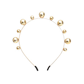 Minimalist Pearl-Encrusted Gold Hairband for Women, Creative Headpiece