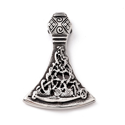 Tibetan Style 304 Stainless Steel Pendants, Axe