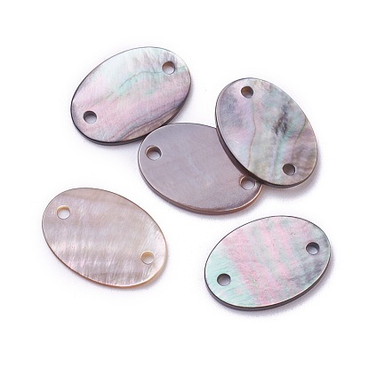 Black Lip Shell Links Connectors, Oval