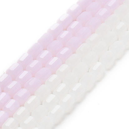 Стеклянные бусины, имитация нефрита , граненый ствол