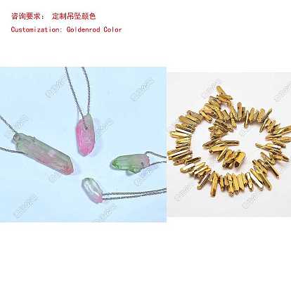 304 Stainless Steel Pendant Necklaces, with Natural Quartz Crystal Pendant