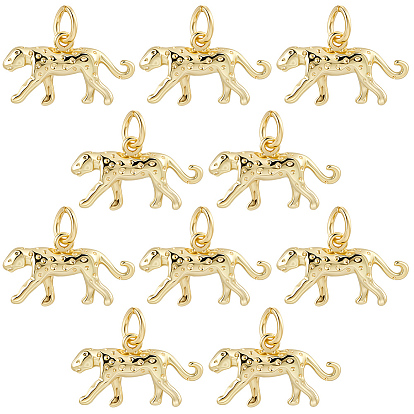 10подвески из латуни с гальваническим покрытием, амулеты гепарда, долговечный, без кадмия и без свинца