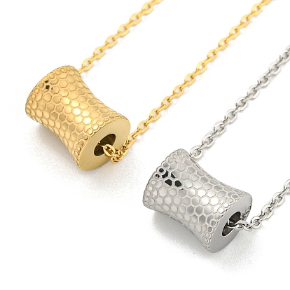 Revestimiento de iones (ip) 304 collar con colgantes de acero inoxidable para mujer, columna