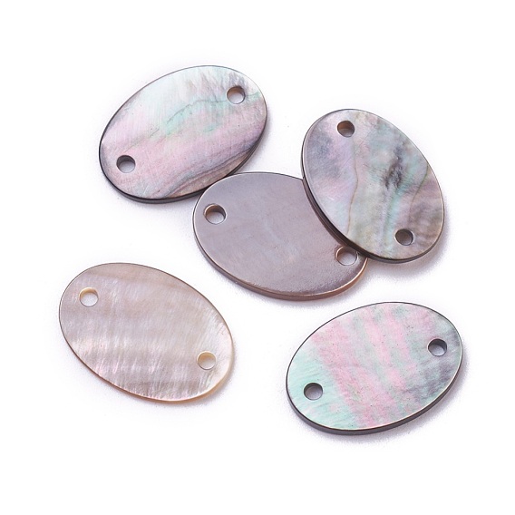 Black Lip Shell Links Connectors, Oval