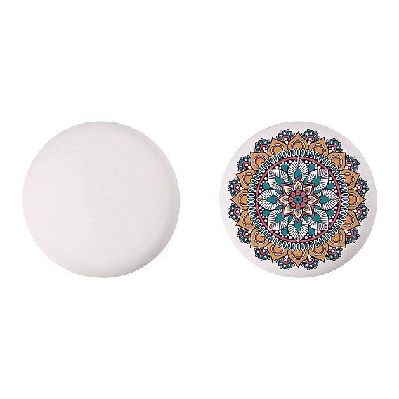 Flat Round White Cement Painting Rock, Childrens DIY Paint Cobblestone