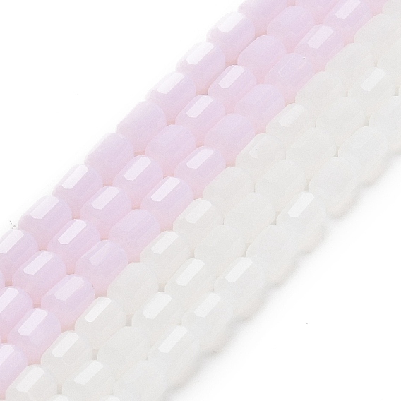 Стеклянные бусины, имитация нефрита , граненый ствол