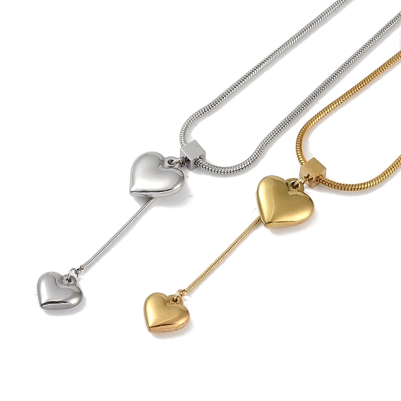 304 подвесные из нержавеющей стали ожерелья, змея цепи, сердце