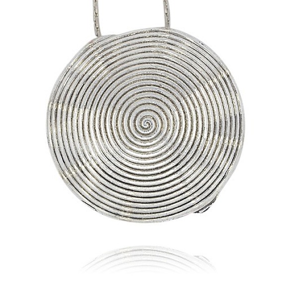 Tibetan Style Pendants, Alloy Vintage Pendant for Necklace Making, Flat Round with Vortex Pattern