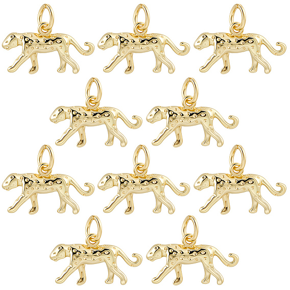 10подвески из латуни с гальваническим покрытием, амулеты гепарда, долговечный, без кадмия и без свинца
