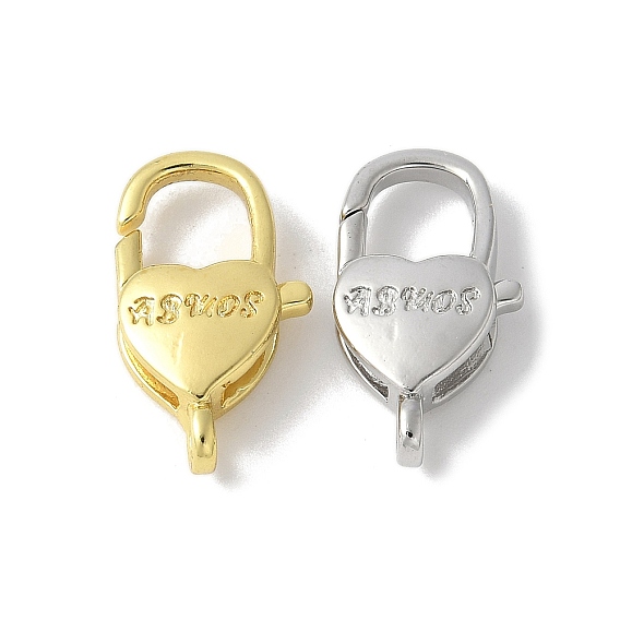 Карабин-лобстеры, латунные, стойки покрытие, долговечный, без свинца и без кадмия, сердце со словом