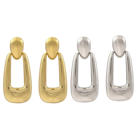 Ионное покрытие (ip) 304 серьги-гвоздики из нержавеющей стали для женщин, овальные