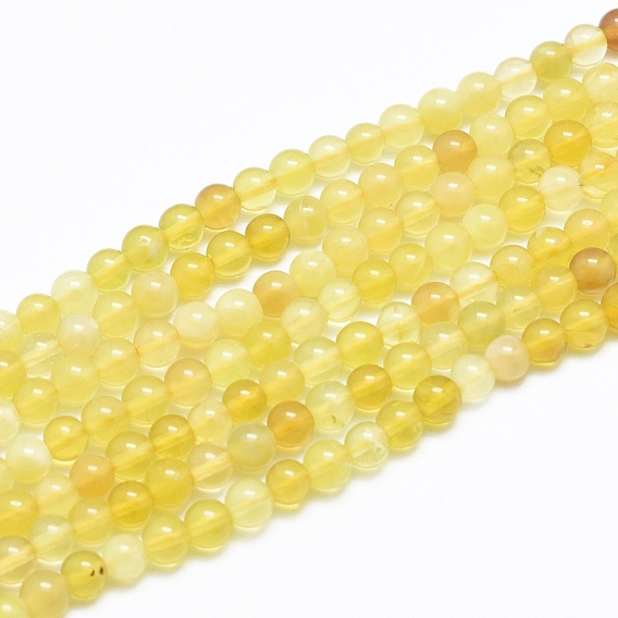 Natural Yellow Opal Beads Strands, Grade A, Round