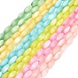 Eau douce naturelle de coquillage perles brins, perles de riz, teint