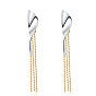 Chic and Unique S925 Silver Leaf Tassel Earrings with Colorful Chain - High-end, Fashionable and Personalized Design for Women