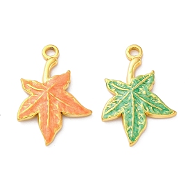 304 нержавеющей стальной эмали подвески, очарование кленового листа, вакуумное покрытие pvd, реальный 18 k позолоченный