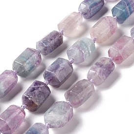 Natural Fluorite Beads Strands, Faceted, Column