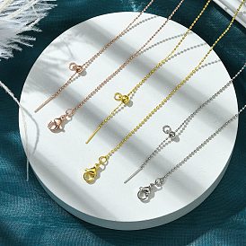 1мм стойка покрытие латунная шариковая цепочка регулируемые слайдер ожерелья для женщин мужчин, без кадмия и без свинца, 901 застежка из нержавеющей стали, долговечный