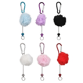 Aluminum Alloy Pom Pom Ball Beadable Keychain Bar