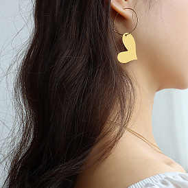 Heart-shaped Earrings for Best Friends, Titanium Steel Jewelry F114