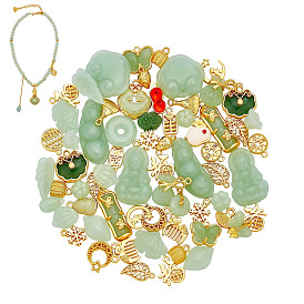 2 наборы 2 стили подвески из сплава и стекла, прелести смешанных форм