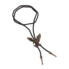 Collar de águila laria para hombres y mujeres, collar ajustable con cordón de cuero pu, negro