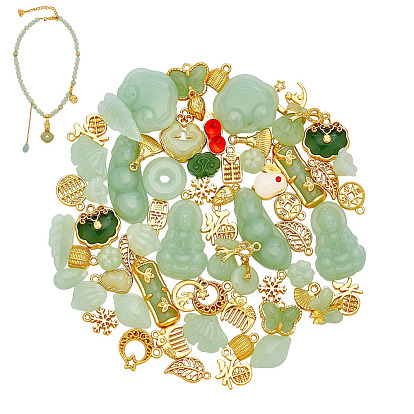 2 наборы 2 стили подвески из сплава и стекла, прелести смешанных форм