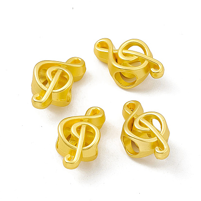 Rack Plating Alloy European Beads, Cadmium Free & Lead Free & Nickle Free, Large Hole Beads, Musical Note