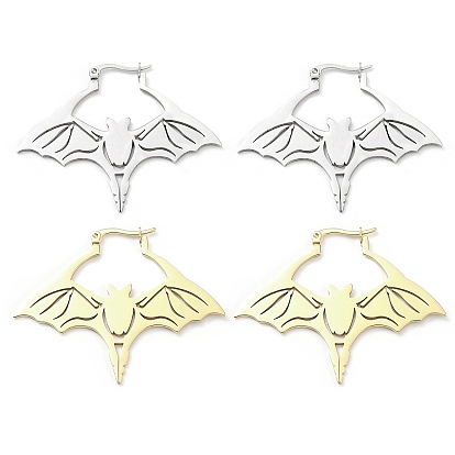 304 Stainless Steel Bat Hoop Earrings for Women