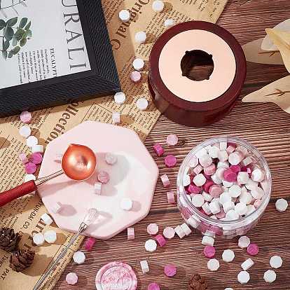 CRASPIRE DIY Stamp Making Kits, Including Round Sealing Wax Stove, Plastic Empty Cosmetic Containers, Sealing Wax Particles, Brass Spoon, Iron Pigment Stirring Rod Spoon, Paraffin Candles