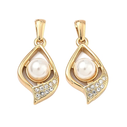 304 подвески из нержавеющей стали и АБС-пластика с имитацией жемчуга, слезинки, со стразами