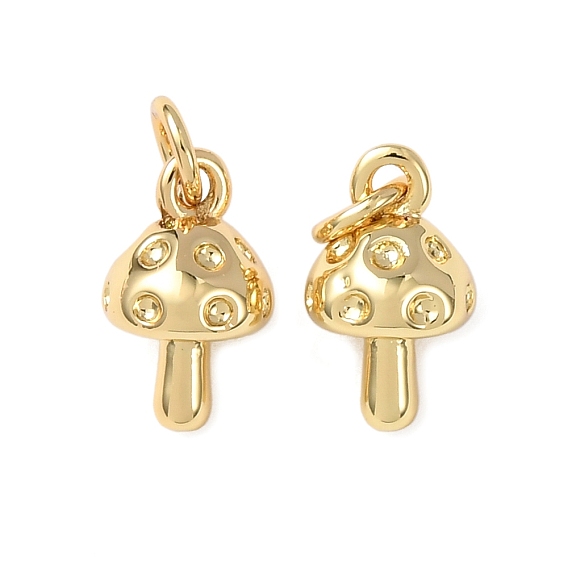 Латунные подвески, грибные прелести, без кадмия и без свинца, стойки покрытие, долговечный, с целью перехода в кольце