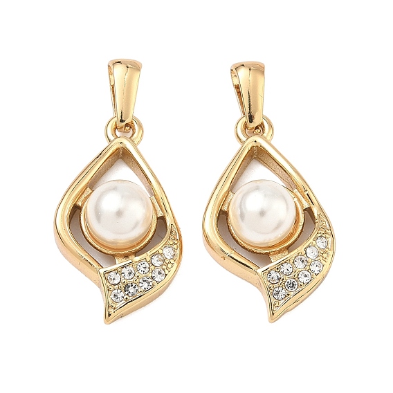 304 подвески из нержавеющей стали и АБС-пластика с имитацией жемчуга, слезинки, со стразами