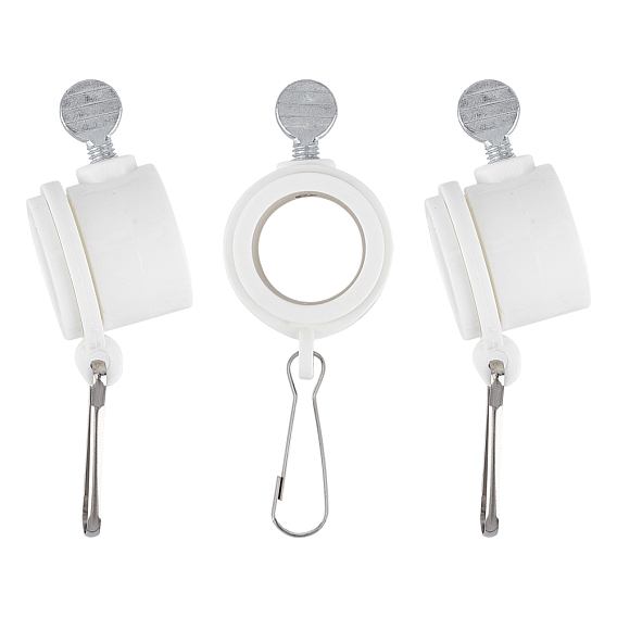 Plastic Flagpole Mounting Rings Set, Anti Wrap 360° Rotatable Ring with Carabiners